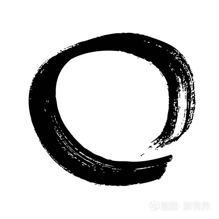 白色背景笔触画黑圈