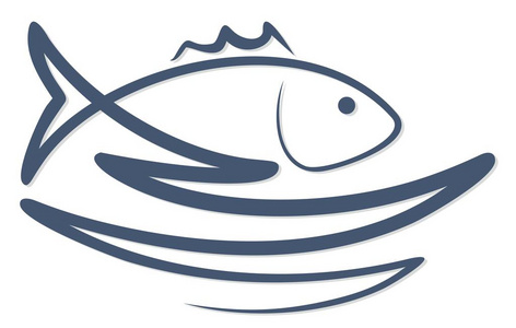 抽象的蓝色的鱼蓝色波浪的抽象鱼照片