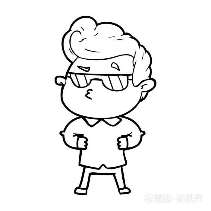 卡通酷男的矢量插图插画-正版商用图片04cxvk-摄图新视界