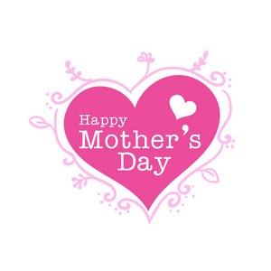 母亲节快乐粉红色的心框背景矢量图像
