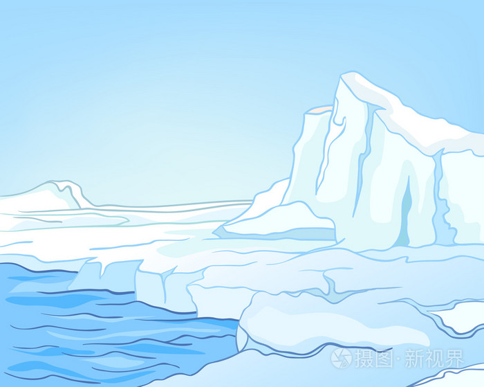 卡通自然风景北极插画-正版商用图片04d2xs-摄图新视界