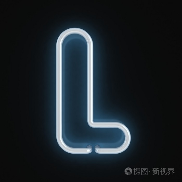 霓虹灯字体字母l