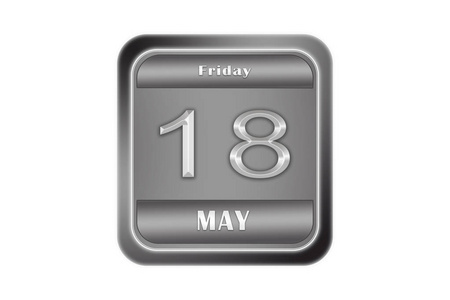 一个大型金属板, 日期为 5月18日, 星期五