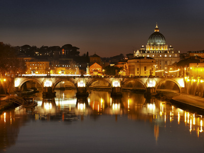 台伯河和梵蒂冈，罗马，意大利