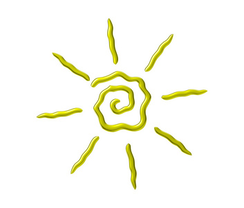 太阳徽标隔离在白色背景上