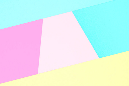 抽象粉彩彩色纸质地极简背景。柔和颜色中的最小几何形状和线条