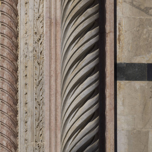 雕刻细节锡耶纳大教堂, 锡耶纳, 托斯卡纳, 意大利