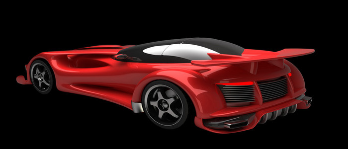 红色运动车路星 3d 渲染 没有商标问题，这辆车是我自己设计 高分辨率