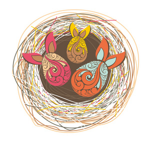 复活节贺卡与鸡蛋