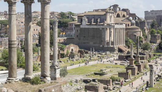 2018年4月21日, 论坛 Romanum, 所在地罗姆, 古罗马古董城遗址, 在罗马附近的帕拉蒂诺山
