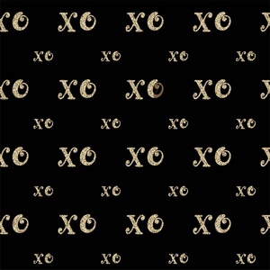 手工刻字印刷 xo xo xo。情人节无缝模式