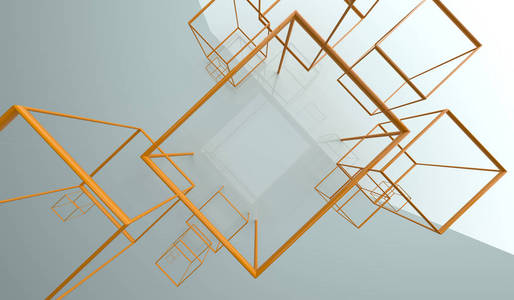 3d 抽象光滑立方体框架的渲染