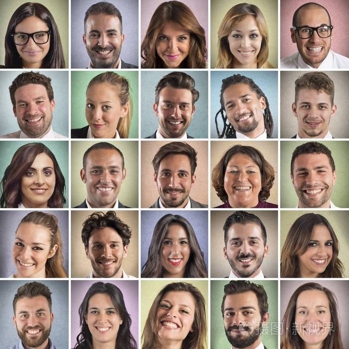 多彩笑脸拼贴