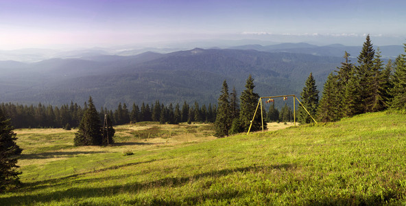 美丽 beskidy 山全景