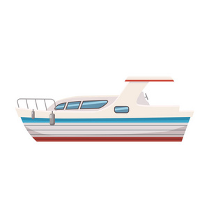 快艇, 游艇, 卡通风格, 矢量插画, 隔离照片