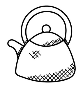 水锅炉或茶壶手画涂鸦图标