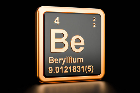 铍原子铍是化学元素.3d 渲染照片