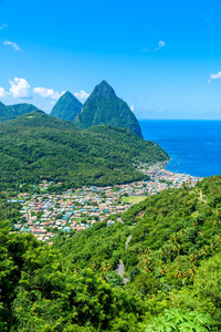 在圣卢西亚, 加勒比的风景热带和天堂风景