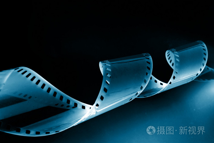 卷曲的35毫米胶片的特写图像