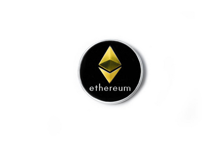 白底 cryptocurrency 银 Ethereum 单真币