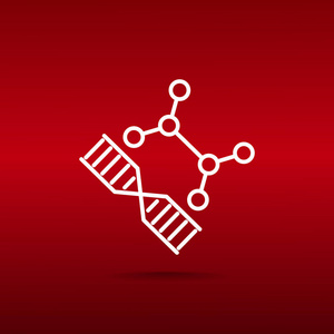 简单的 Dna web 线图标。矢量图