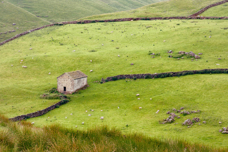 Littondale 附近的滚动 hils, 约克郡山谷