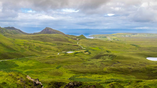 Quiraing 在斯凯岛是受欢迎的旅游胜地, 苏格兰高地, 苏格兰, 英国