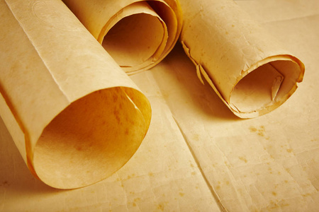 老毛坯卷羊皮纸.古董文件.复古人照片