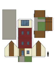 现代小住宅的纸质模型