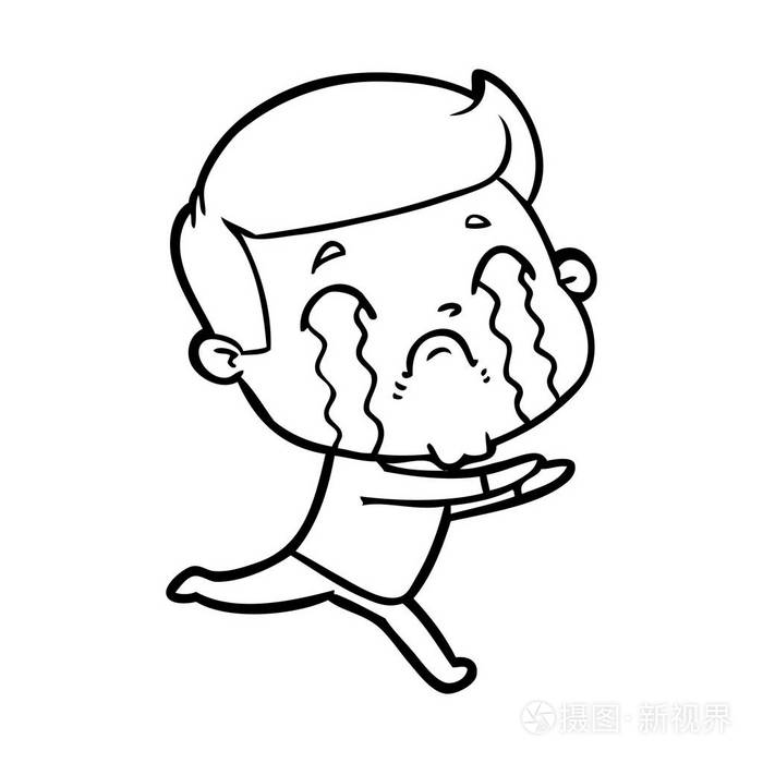 卡通人物哭泣的媒介例证插画-正版商用图片04f1ch-摄图新视界
