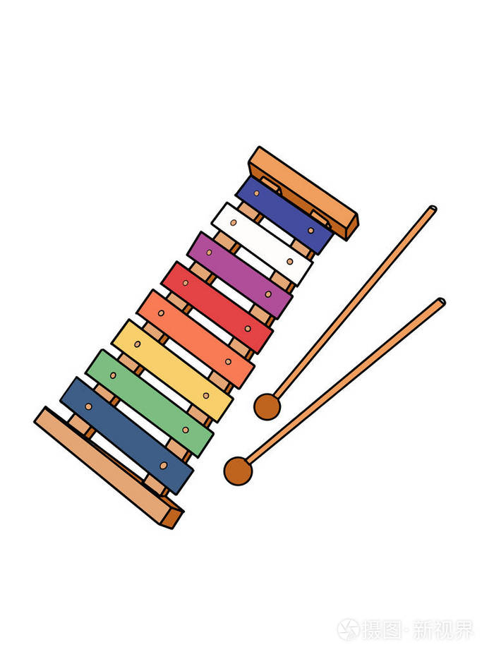 打击乐器插图画黑白色图画