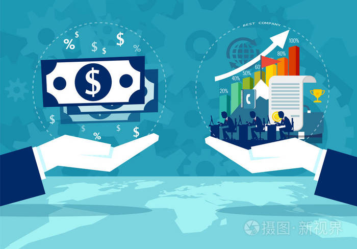 显示生产性经济增长的手插画-正版商用图片04f3fb-摄图新视界