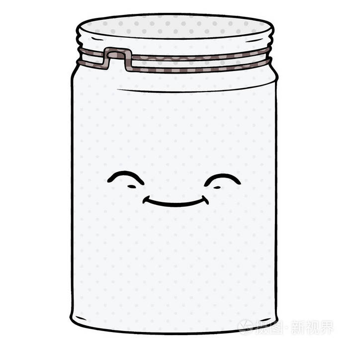 卡通玻璃罐的矢量插图