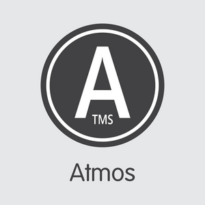 Atmos 数字货币硬币。自动取款机的矢量硬币图像