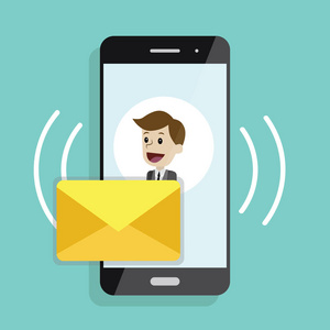 电子邮件标志的卡通人图片