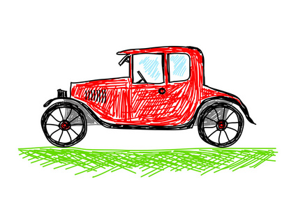 绘图的红车