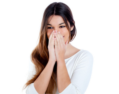 个性纯真亚洲的印度害羞黑发女孩纯真画像照片