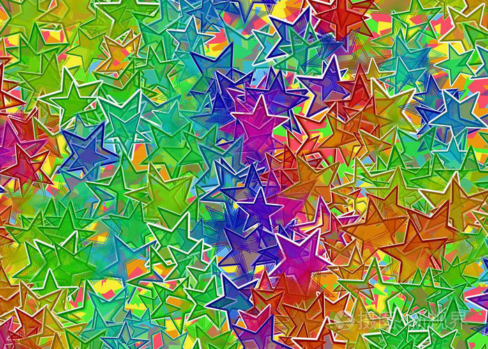 很多五彩的星星背景