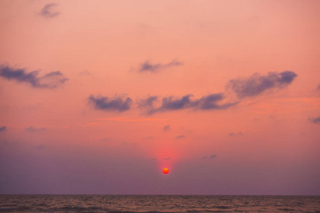 日落海滩和海