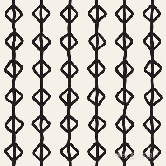 简单的墨迹几何图案黑白描边背景手工绘制的墨迹纹理为您设计