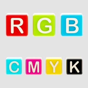 rgb 和 cmyk 符号所作的块