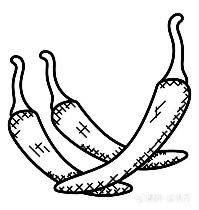 绿辣椒, 蔬菜手绘图标插画-正版商用图片04g06r-摄图新视界