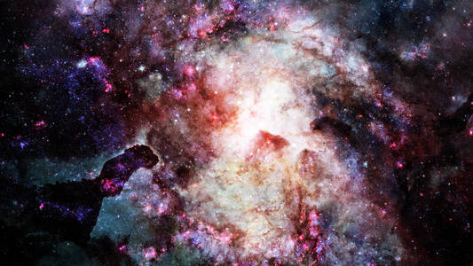 宇宙充满了星云和星系。此图像的元素 f