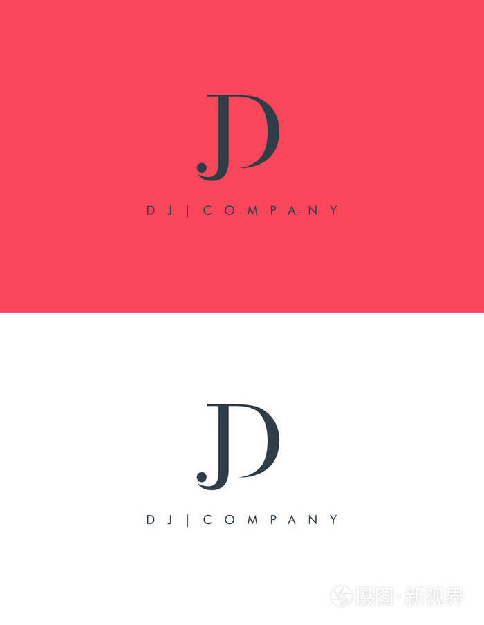 联合dj字母徽标名片模板矢量