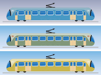 电车或电车侧面视图