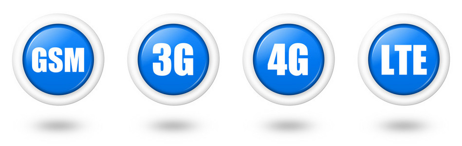 设置与阴影的蓝色 4g lte gsm 3g 电信图标照片