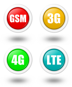 带阴影的 4g Lte Gsm 3g 图标