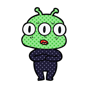 卡通三眼外星人照片