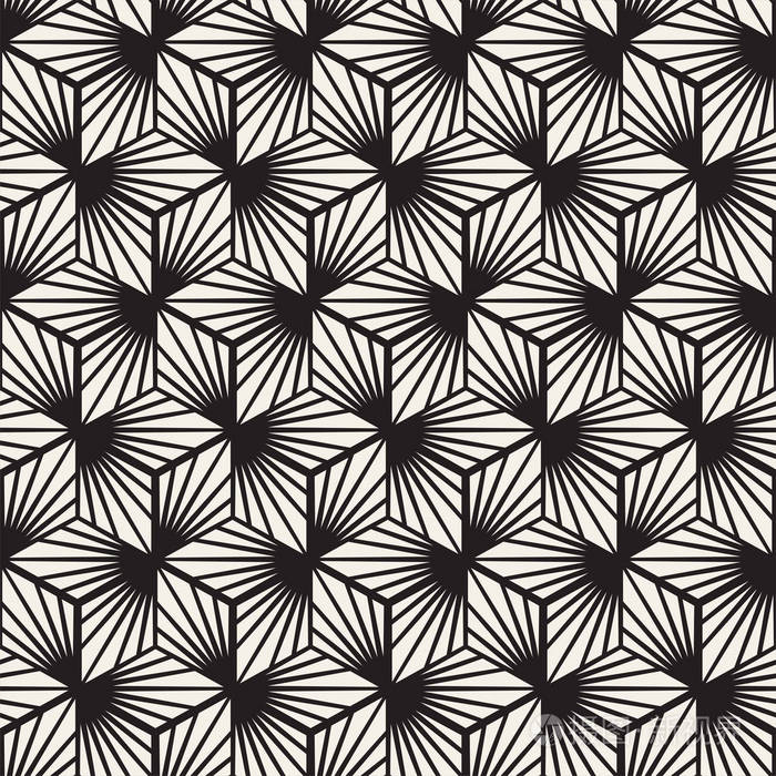 条纹图案现代时尚的质感与单色格架重复几何六边形网格简单格子设计