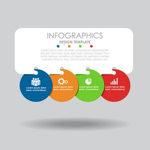 信息模板。矢量插图。可用于工作流布局关系图业务步骤选项横幅
